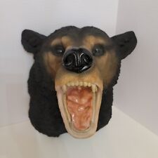 3D Animal Head Black Bear Wall Mounted Decor Resin Ornament Hanging Sculpture