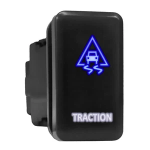 TRACTION Blue/White LED Backlit Tall Push Button 1.54"x 0.83" (Fit: Toyota) - Picture 1 of 6