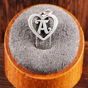 James Avery Initial A Heart Dangle Charm Sterling Silver 11/16" Length - Picture 1 of 4
