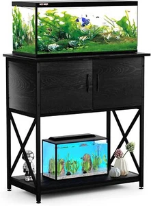 Soporte para acuario de 20-29 galones, estante para pecera de metal con gabinete de almacenamiento de accesorios - Imagen 1 de 5