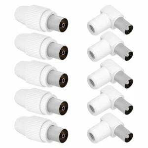 TV IEC Koaxial 5x Buchse 5x Winkelstecker Koaxialkabel Adapter Antennenstecker - Bild 1 von 7