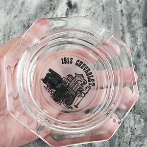 Vintage 1913 Chevrolet Glass Ashtray - Octagon Ashtray -  Car Ashtray - Foto 1 di 6
