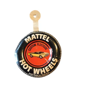 Vintage 1967 Custom Fleetside Hot Wheels Tin Tab Button Mattel Retro - Picture 1 of 2