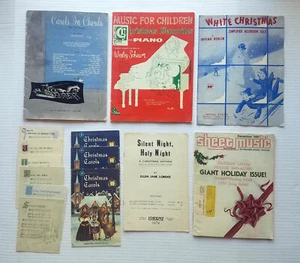Christmas Sheet Music-Book-Magazine Lot Of 14 (Silent Night & More) - Picture 1 of 12