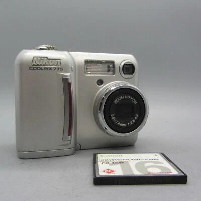 Nikon Digital Camera Coolpix 775 2.1MP Silver Tested - Image 1 of 4