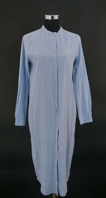 Moves Minimum Kleid Kaftan Gr.36 blau hellblau uni Midi Langarm A7 - Bild 1 von 4