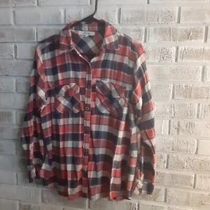 Wildblau Gr. L Tartan karierter Flanell geknöpft - Bild 1 von 6
