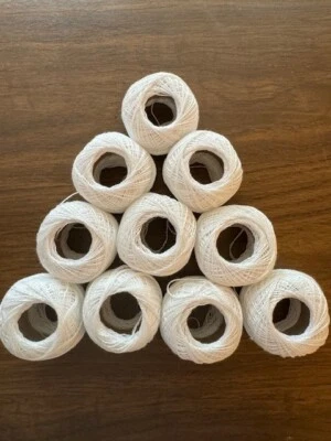 Вязание крючком/вышивка нитки хлопок пряжи белый - набор из 10 рулонов - Изображение 1 из 4