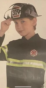 ๐จ๐ปโ๐ Child Firefighter Halloween Costume Size S 4-6 with adj. Fireman Helmet - Picture 1 of 4