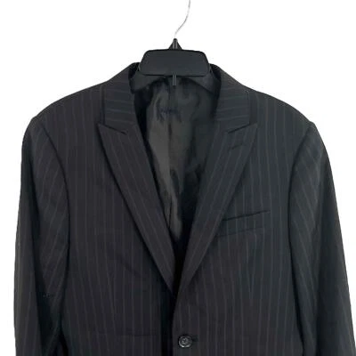 Express Black Gray Pinstripe Two Button Single Breasted Blazer Mens Size 38S - Image 1 of 4