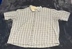 Wrangler Mens Size XL White Blue Short Sleeve Button Down Shirt Premium Quality - Picture 1 of 5