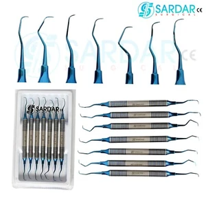 Gracey Cruetas con mango hueco de titanio azul Sondas Dental Escaladores Raspado - Imagen 1 de 8