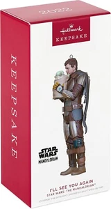 Caja abollada 2022 I'll See You Again Star Wars Mandalorian Grogu adorno sello - Imagen 1 de 4