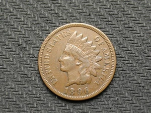 🔥OLD COIN SALE XF 1896 INDIAN HEAD CENT PENNY FULL LIBERTY 🔥LOT 328us - Picture 1 of 2