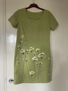 Ladies lime green mix dress size 12 - Picture 1 of 7