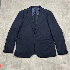 NEW J Crew Slim Fit Knit Suit Jacket Wool Cotton Blend Large Navy Unstructured - Picture 1 of 11
