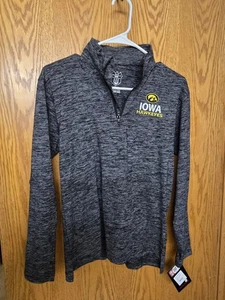 West And Willy New Iowa Hawkeyes Quarter Zip Heather Black And Gray Youth 10/12 - Picture 1 of 2