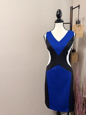 NWT INC International Concepts Blue, Black & White Sleeveless Dress Sz 10 ($119) - Image 1 of 4
