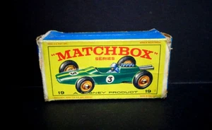Matchbox No.19d Lotus Racing Car Original Box  1966 (Box Only) - Picture 1 of 4