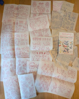 Vintage Embroidery Transfers Deighton YSL Christian Dior London Theme Flowers - Image 1 of 4