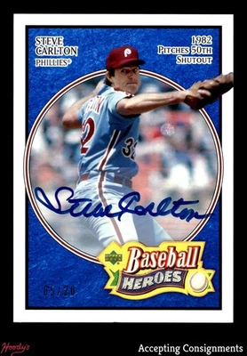 2005 Upper Deck Baseball Heroes Signature Blue #76 Steve Carlton AUTO 05/20 - Image 1 of 2