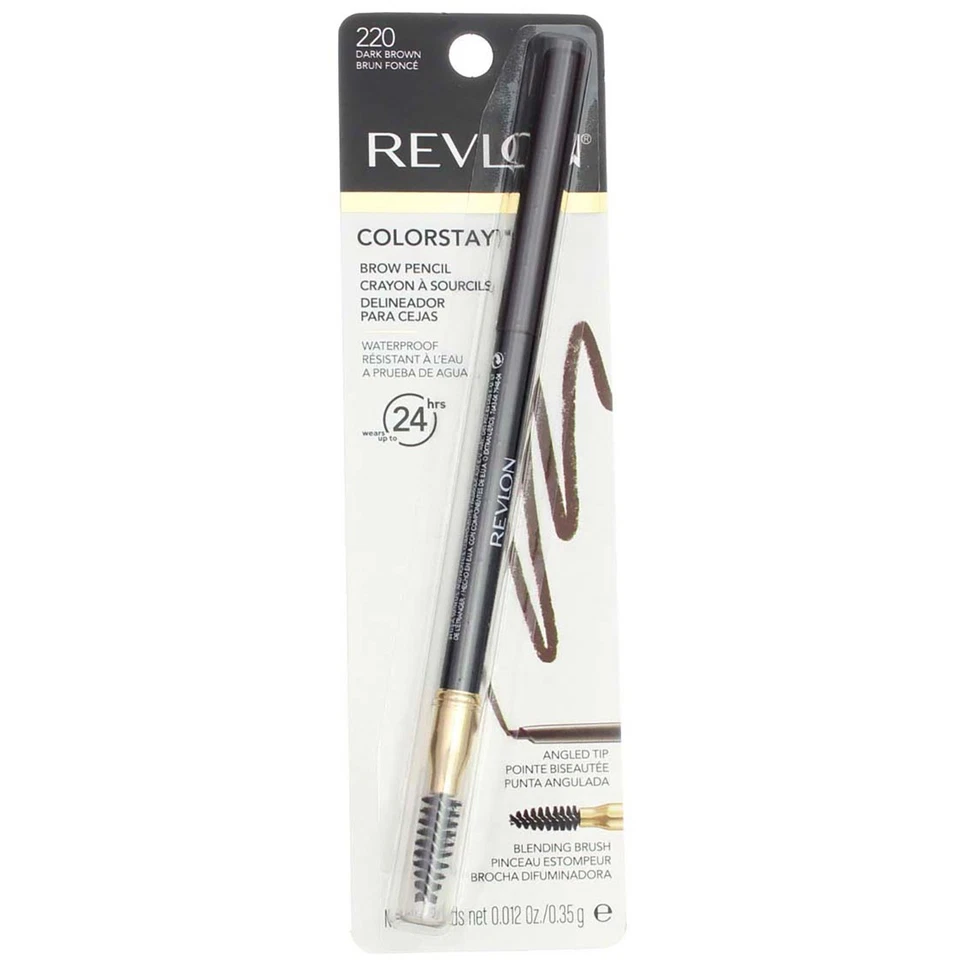 4 Pack Revlon ColorStay Waterproof Brow Pencil, Dark Brown 220, 0.012 oz - Image 1 of 2