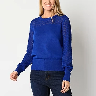 Suéter Pullover Liz Claiborne Mujer Azul Cuello Vieira Manga Larga Talla PS NUEVO CON ETIQUETAS Foto 1 de 4