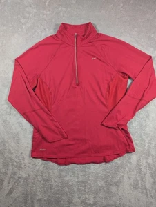 Nike Youth Zip 1/4 Sweatshirt Size XL 16-18 Pink Long Sleeve Athletic Top Kids - Picture 1 of 9