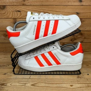 Adidas Trainers Womens Size UK 7 Superstar White Scarlet Originals Striped Shoes - Picture 1 of 13