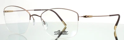 SILHOUETTE 4551 75 6040 Marrón Mujer Rectángulo Medio Borde Anteojos 52-18-130 Foto 1 de 4