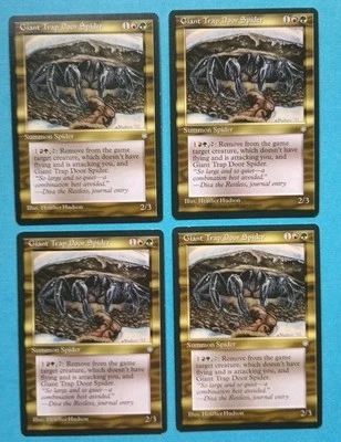 Magic the Gathering MTG Ice Age GIANT TRAP DOOR SPIDER  X 4 LP/EX  U 1995 Nice! - Image 1 of 3