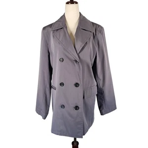 Braetan Jacket Womens Medium Gray Double Breasted Coat Polyester Nylon Classic - Picture 1 of 10