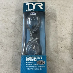 TYR Corrective Optical Swim Goggles, Clear, -4.5 New/box Torn - Picture 1 of 2
