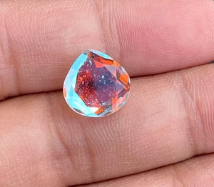 Rainbow Mystic Quartz Faceted Cut Heart Shape Gemstone, 12x12x8 MM, 7Ct. - Picture 1 of 2