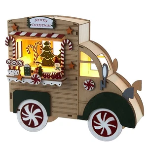 Kurt S. Adler Battery-Operated Merry Christmas Gingerbread Truck – 10", Brown  - Picture 1 of 12