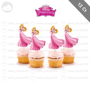 12 Aurora Cupcake Topper Bella Durmiente Cumpleaños Niña Fiesta Princesa  - Imagen 1 de 1