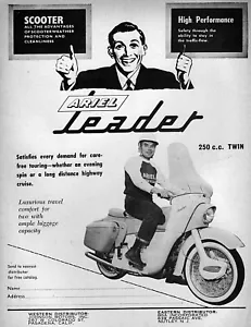 Ariel Leader 1960 motocicleta "Carefree Touring" anuncio original - Imagen 1 de 1