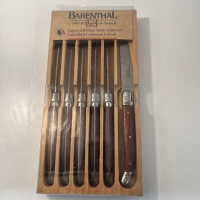 Nuevo En Caja Barenthal Laguiole Juego de 6 Cuchillos para Carne Mango de Agarre de Pistola Foto 1 de 4