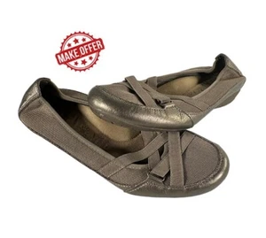 Earth Spirit Bronze Leather & Mesh Flat Slip On Gelron Cusion Casual Shoes | 10 - Picture 1 of 8