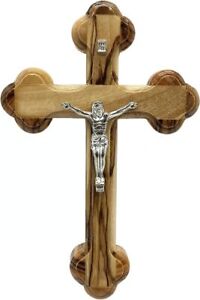 SpringNahal Jesus Olive Wood Cross from Bethlehem with a Certificate Made in Th
