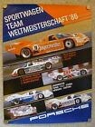 1986 Porsche 956  962 Sportwagen Team Showroom Advertising Poster Rare Awesome