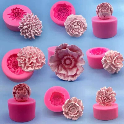 3D Rose Flower Silicone Fondant Cake Mold Chocolate Candy Baking Mould Soap Mold - Image 1 of 4