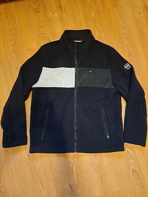 Tommy Hilfiger Jacket Mens Large Fleece Multicolor Black Gray Polyester - Image 1 of 4