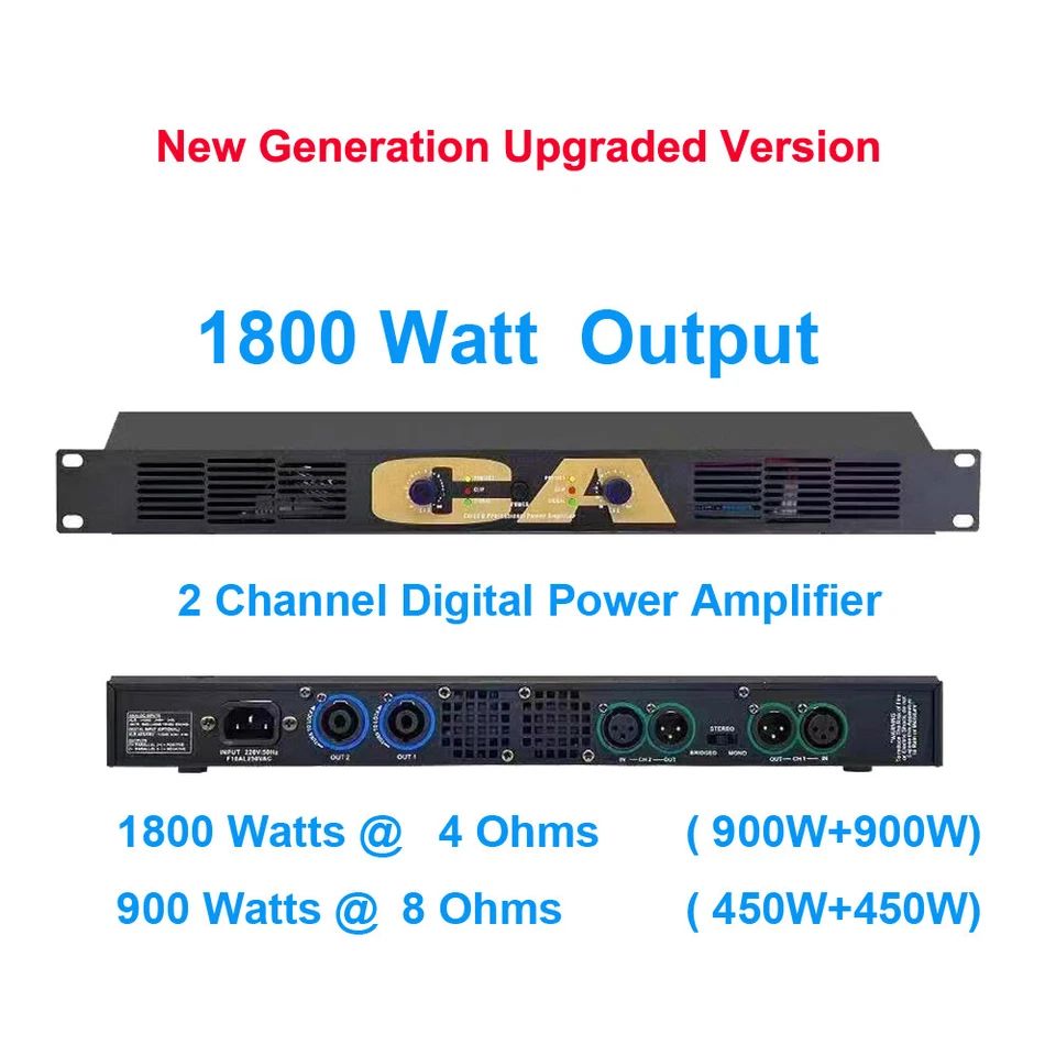 MiCWL CA450 Digital Power Amplifier 450W x 2 Output Drive Speaker 1800 Watt Peak - Image 1 of 1