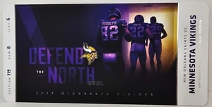 2017 Vikings Season Ticket Holder Ticket Section 119 Row 8 Seat 6 - Picture 1 of 2