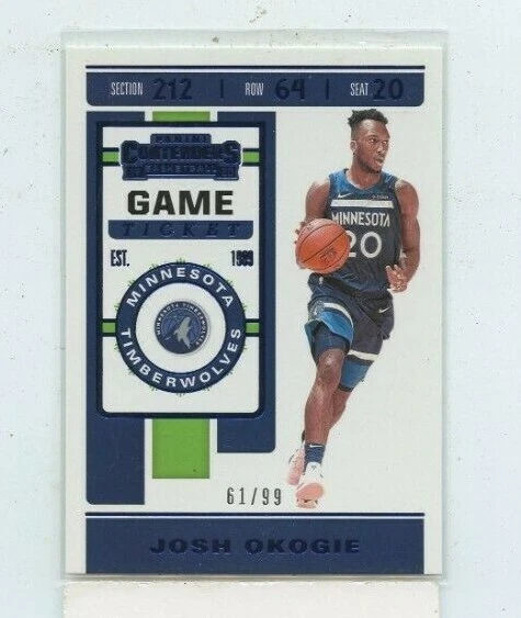 JOSH OKOGIE 2019-20 Panini Contenders Game Ticket Blue Parallel #D /99 - Image 1 of 1