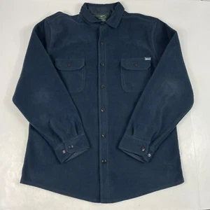 Woolrich Shirt Mens Large Blue Fleece Snap Up Shacket Hiking Fishing Camping Ski - Picture 1 of 12