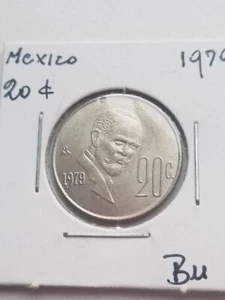 1979 Mexico Uncirculated Twenty Centavo Coin bu - Picture 1 of 3