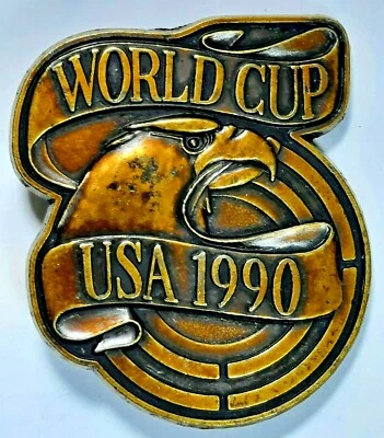 USA 1990 World Cup brass belt buckle  pre-owned - Image 1 of 4