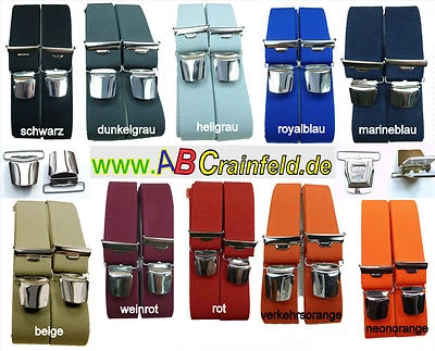ABC-SUPERIOR Hosenträger mit 4 breiten, extra starken ABC-Clips,35mm breit, 70cm-200cm lang
